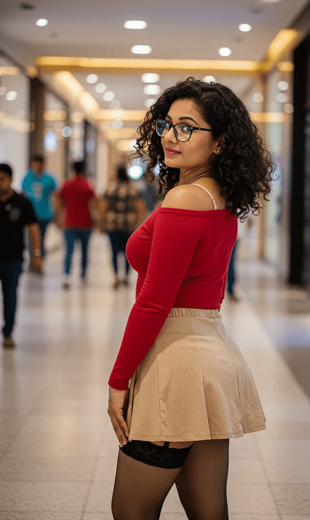 craiyon_125413_A_closeup_shot_In_a_bustling__warmly_lit_mall_corridor__a_skinny_but_attractive_Indian_40ish_woman_w-8.png
